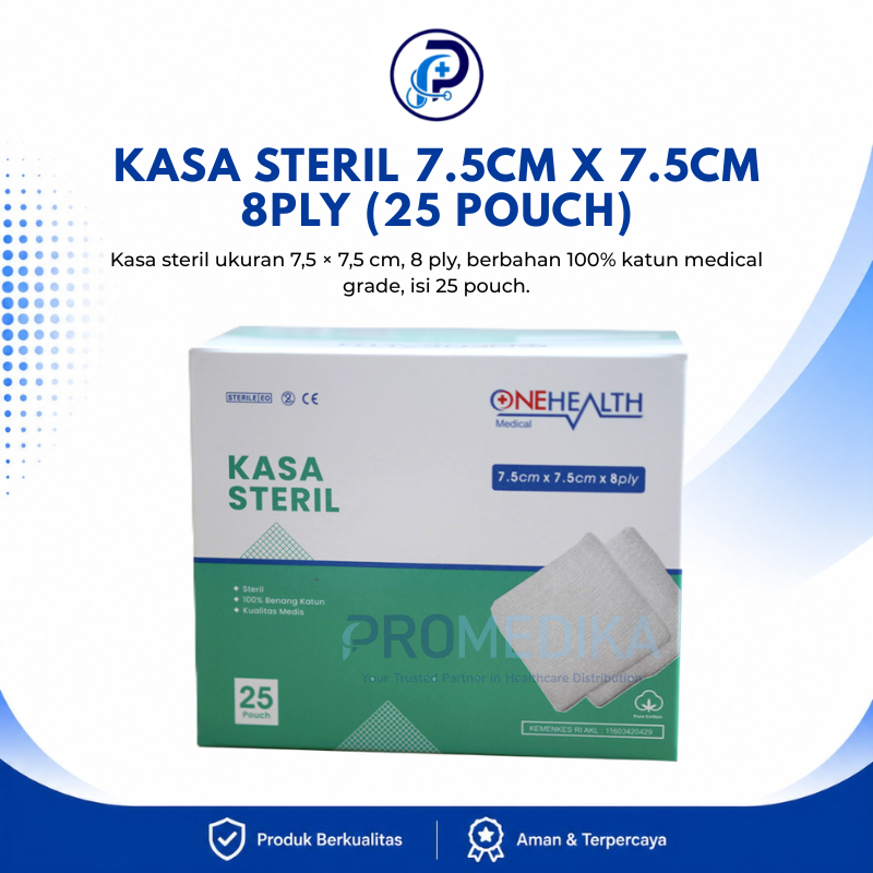 KASA STERIL 7.5CM X 7.5CM 8PLY (25 POUCH)