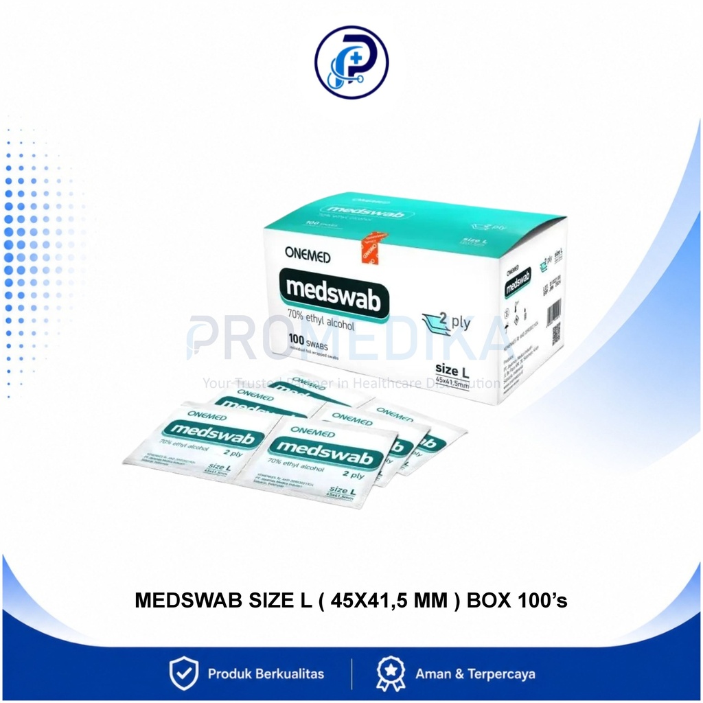 Med Swab Tissue Alkohol 2ply OneMed Box 100pcs