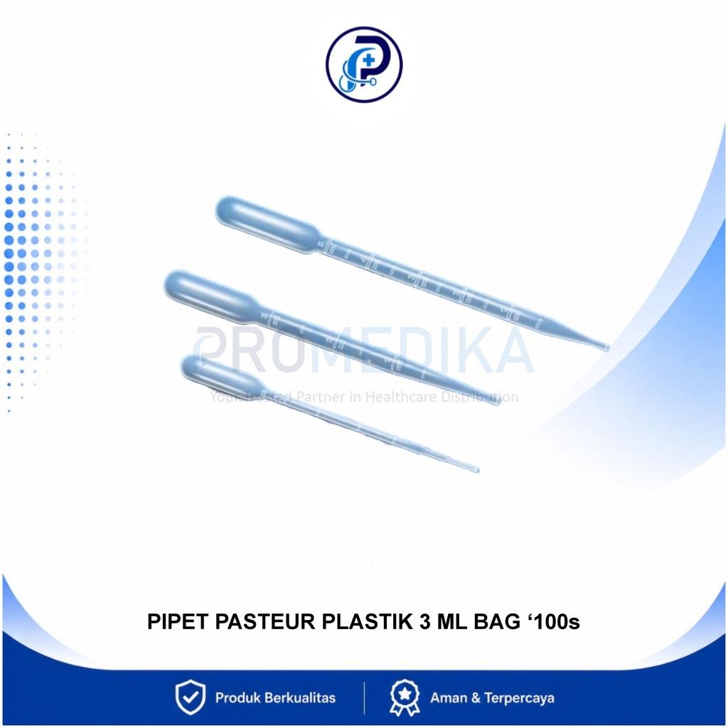 OneMed Pipet Pasteur Plastik 3 ml Bag Isi 100 pcs