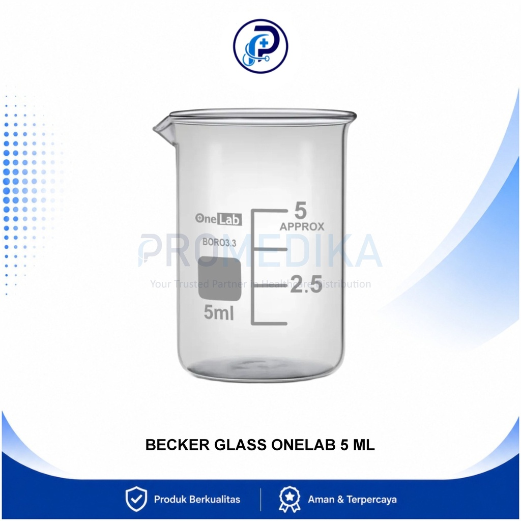 OneMed Beaker Glass 5 ml Gelas Piala