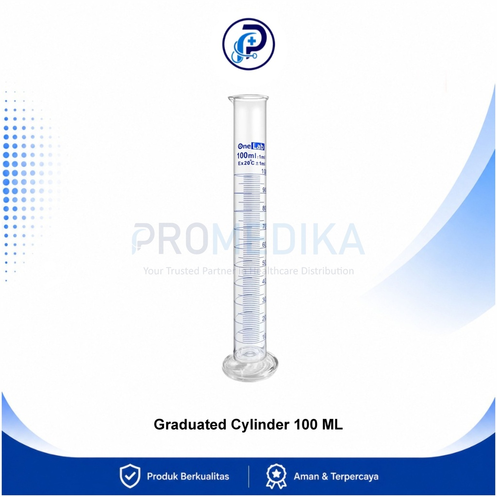 OneMed Gelas Ukur Kaca Laboratorium Graduated Cylinder 100 ml