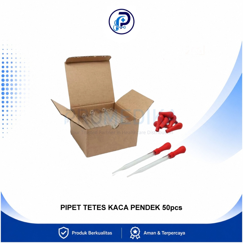 Pipet Tetes Kaca Pendek Box 50s