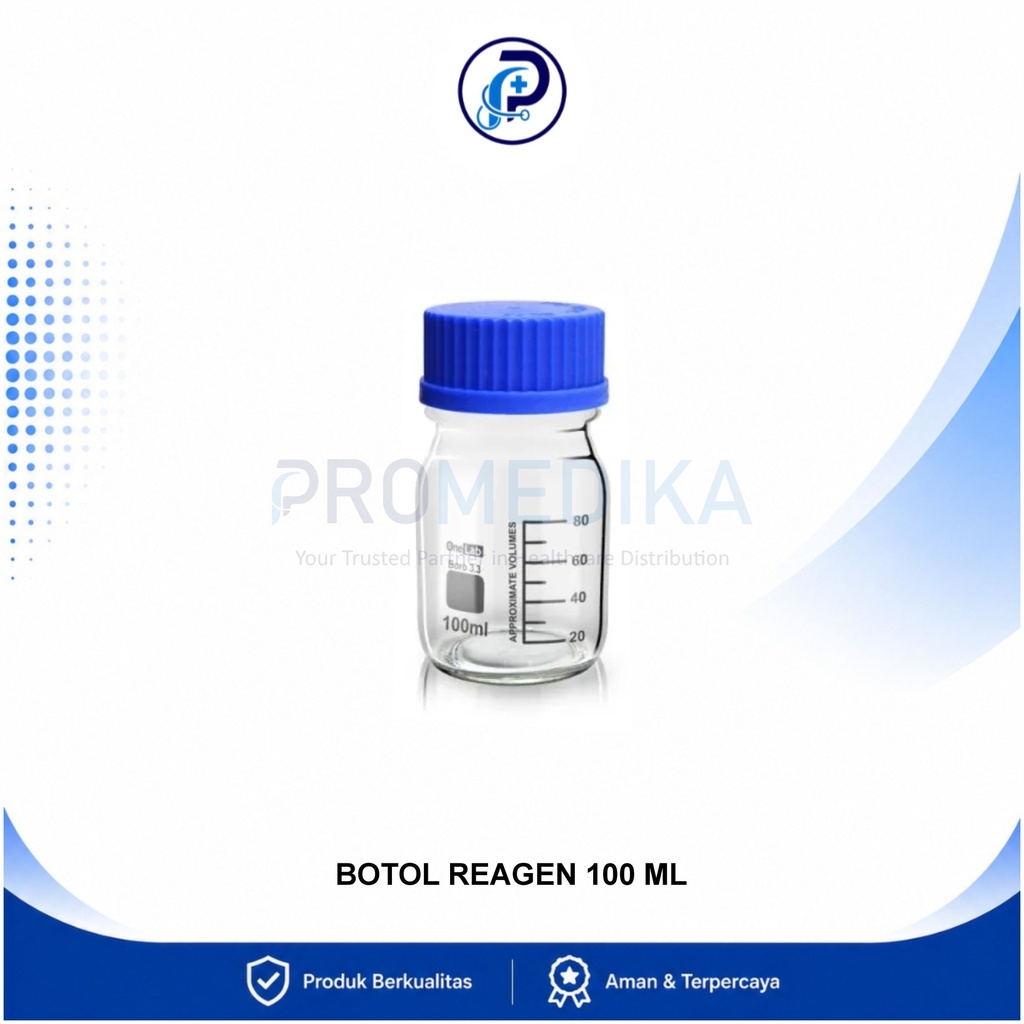Botol Reagen Reagent Bottle with Blue Cap 100 ml
