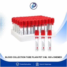 [OM-BMHP-00026] Tabung Darah Blood Collection Tube Plain PET 3ml OneMed Box Isi 100